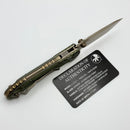 Marfione Select Microtech LUDT Ram-Lok w/ Antique Green Grooved Titanium Handles w/ Bronze Accents & Bronze Tanto 1136RLG-13MS1