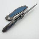 Shirogorov NeOn NL w/ Titanium Blue Micarta Inlaid Handle & 3.34" Stonewash Elmax