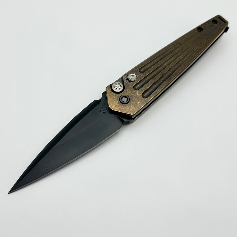 Medford Knife Nosferatu Auto Bronze Tumbled Handles w/ DLC Hardware/Clip & DLC S45VN