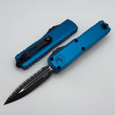 Microtech UTX-85 Gen III w/ Blue Handle & Full Serrated Black D/E M390MK 1232-3BL