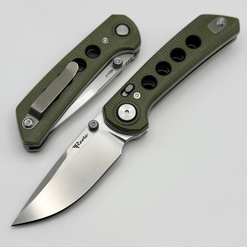 Reate Knives PL-XT Green Micarta w/ Black G-10 Inlays & Stonewash Nitro-V
