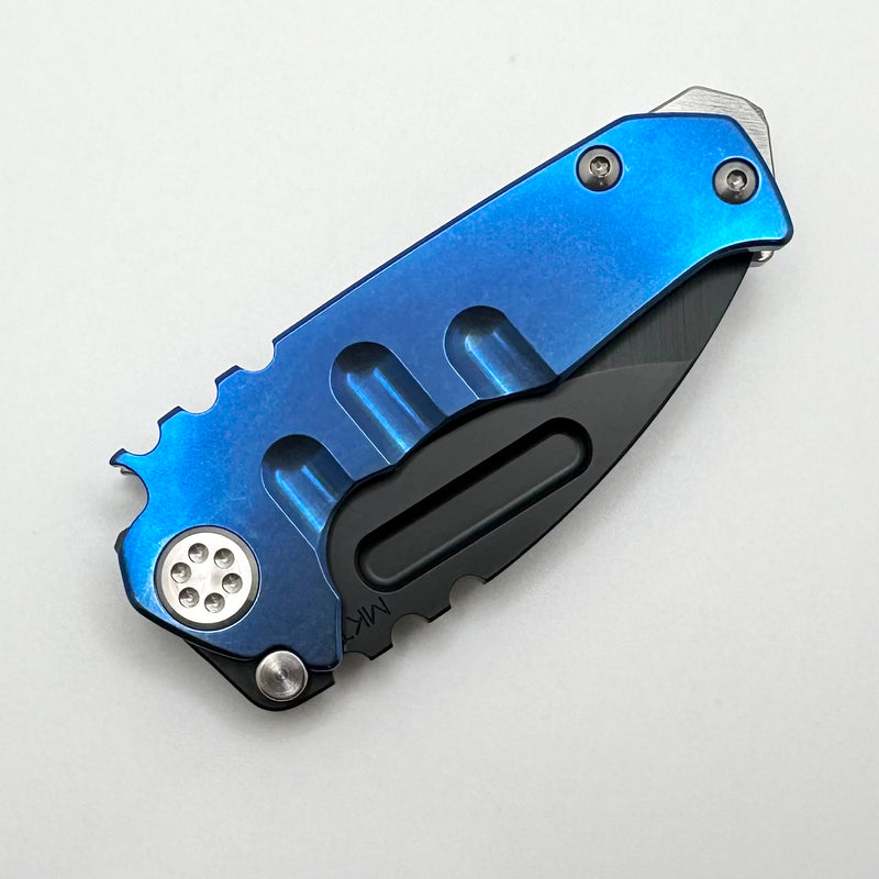 Medford Micro Praetorian T w/ PVD S35 Drop Point & Blue/Tumbled Handles