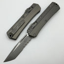 Microtech Glykon Apocalyptic Natural Clear Standard Tanto Partial Serrated 185-11APNC
