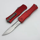 Microtech Knives Mini Hera Stonewash S/E Partial Serrated M390MK w/ Red Handle 1703M-11RD