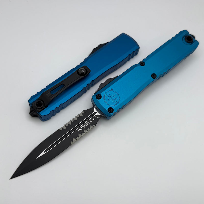 Microtech Models Size Microtech Ultratech Gen IV D/E Tactical Partial Serrated w/ Blue Handl