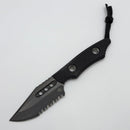 Heretic Kobold Black G-10 Handles w/ Serrated DLC Bowie MagnaCut Fixed Blade H065-6B-BLK/G10