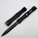 Microtech Marfione Select Nemesis IV Black Handle w/ Bronze Ti Accents & 4.4" D/E Baker Forge Coppermai 1152-16MS1