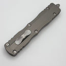 Microtech Dirac Delta D/E Full Serrated Stonewash w/ Natural Clear Handles 227-12NC