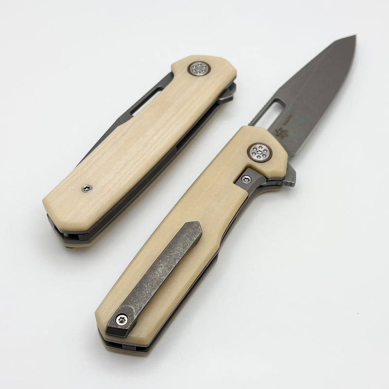 Mechforce Knives Oeser Nebo V2 Linen Micarta Handles & Elmax
