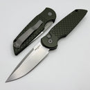 Pro-Tech TR-3 X1 Green “Fish Scale” Handle & Stonewash 154-CM TR-3 X1 SW Green