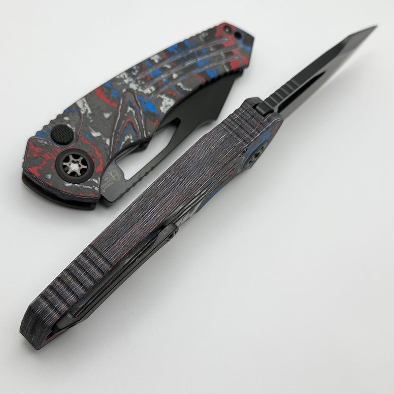 Heretic Knives Pariah M/A Button Lock America Camo Carbon Handles w/ DLC MagnaCut H046-6A-USA/CC