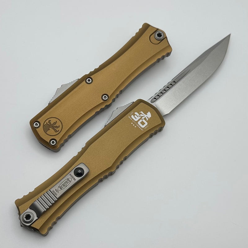 Microtech Knives Mini Hera 30th Anniversary Stonewash S/E M390MK w/ Tan Handle 1703M-10TA30