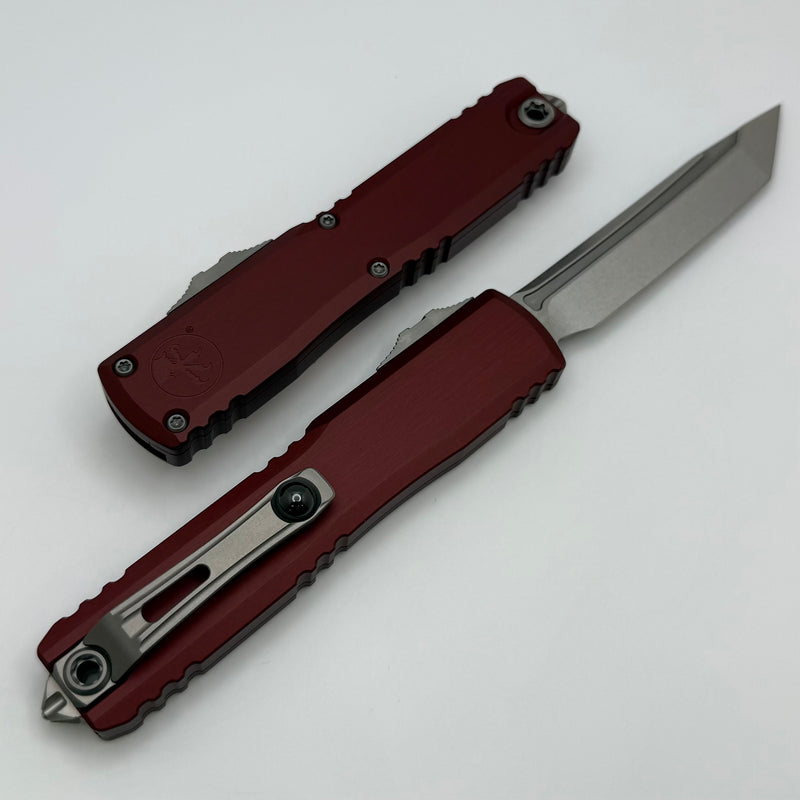 Microtech Ultratech ZBP Tanto Stonewash M390MK w/ Merlot Handle 1123-10MR