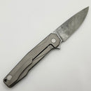 Uldanov Custom Knives R1 w/ Milled Titanium/Polar Dark Matter Carbon Fiber & Damascus Flipper