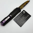 Microtech Marfione Select Cypher II Black w/ Tritium Inlaid Button & S/E Blued Baker Forge Copper-Mai & Purple Haze Ti Hardware 1241-16MS3