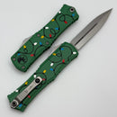 Microtech Knives Mini Hera Christmas White-Red-Green Stonewash Standard D/E M390MK Signature Series