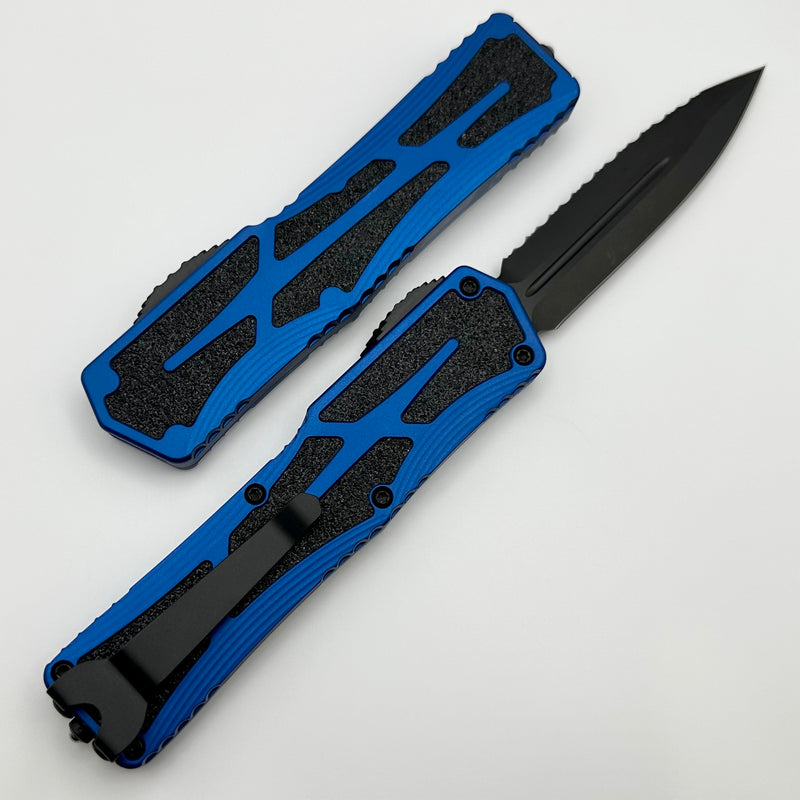 Heretic Knives Colossus DLC Double Edge Full Serrated Magnacut & Blue Handle H041-6C-BLU