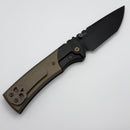 Chaves Knives Redencion 229 The Suit PVD Ti Integral w/ Bronze Ti Inlays & PVD M390 Tanto - 50 Series