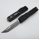 Microtech Ultratech ZBP Hellhound Apocalyptic w/ Black Handle Signature Series 1119-10APS