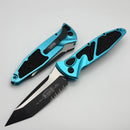 Microtech Socom Elite Auto w/ Turquoise Handles & Black Tanto Part Serrated 161A-2TQ