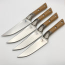 Microtech Steak 4 Piece Set Coyote Tan G-10/Titanium Bolster Handle w/ Stonewash M390MK 3600B-10SETCE