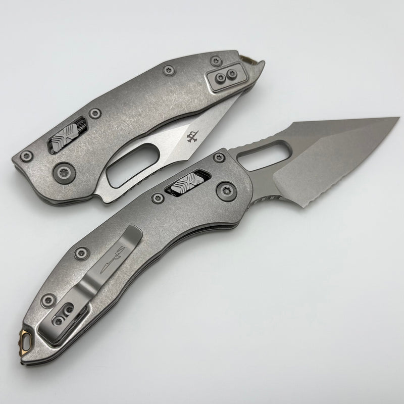 Microtech Marfione Select Manual Stitch RAM LOK Titanium Handles & Part Serrated Stonewash M390MK w/ Double Vapor Blast & Bronze Accents 169RL-11MS1