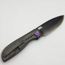 Poikilo Blade Gecko S2.1 Dark Stonewash Titanium Handles w/ Purple Ti Accents & Two Tone M398
