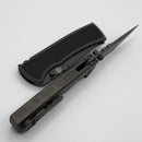 Chaves Knives Redencion 229 w/ Stonewash Titanium Integral Handle w/ Magnetic Knurled Ti Inlays & Tanto CPM-3V