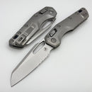 Microtech Marfione Select MSI RAM LOK Titanium Handles w/ Double Vapor Blast & Blue Accents & Part Serrated Stonewash M390MK 210-11MS2