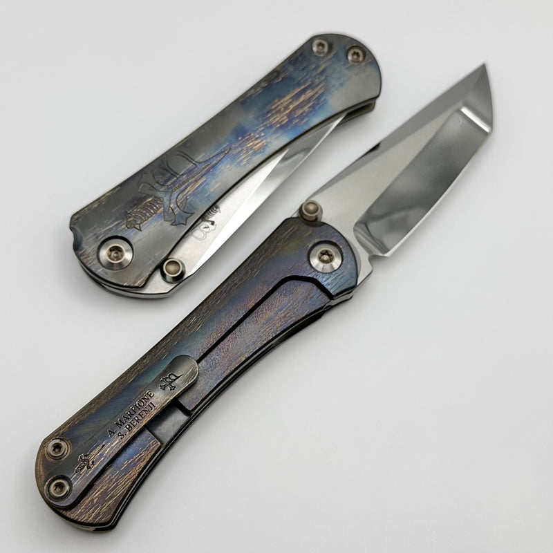 Marfione Custom Knives & Borka Blades SBTF Mirror M390 & Joint Logo Cosmic Scales