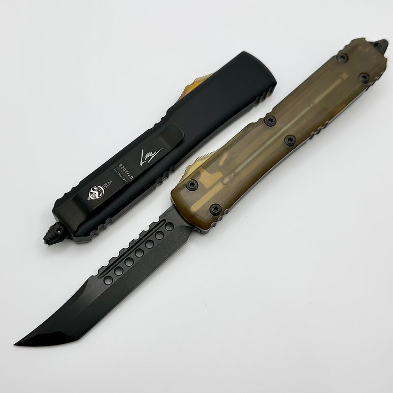 Microtech Ultratech Ultem Top/Button Hellhound DLC Signature Series 119-1DLCTULS