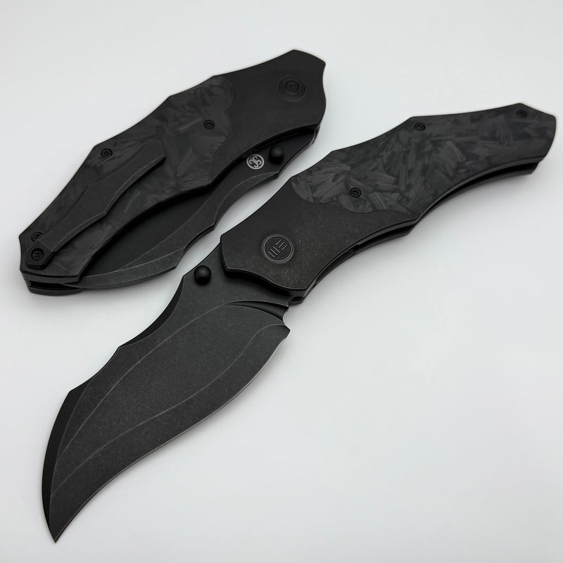 We Orc Boss Black Titanium Handle w/ Shredded Carbon Fiber Inlays & Black Stonewash 20CV WE24042-1