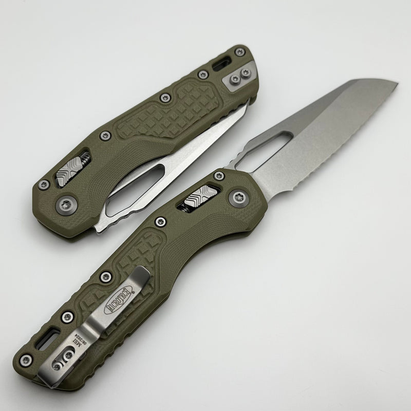 Microtech Knives MSI RAM LOK OD Green Frag G-10 & Full Serrated Stonewash M390MK 210-12FRGTOD