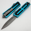 Microtech Scarab 2 Gen 3 Turquoise Handles w/ D/E Apocalyptic M390MK 1280-10APTQ