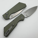 Discontinued Pro-Tech PT Plus Green Aluminum Handle w/ Blasted Hardware & Stonewash MagnaCut Blade PT201-GREEN