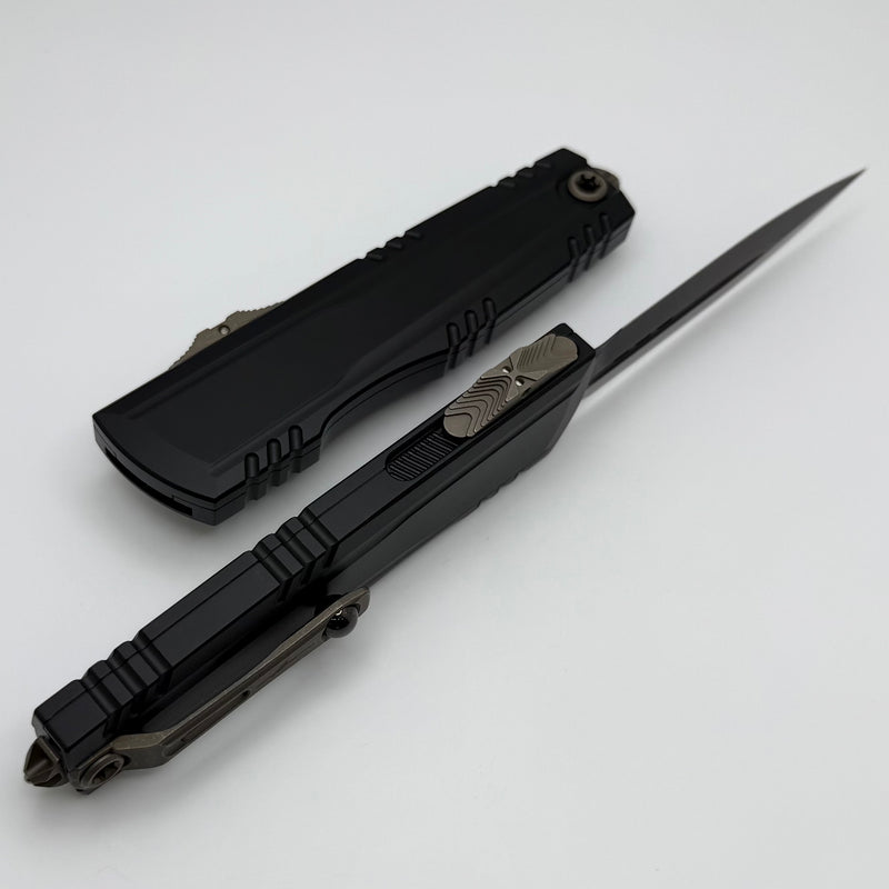 Microtech Luminary D/E DLC w/ Tritium Inlaid Slider & Bronze Apocalyptic Hardware Signature Series 1270-1DLCS-Z23