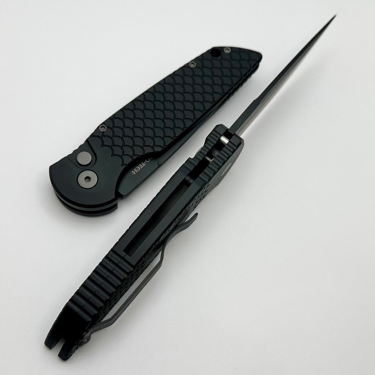 Pro-Tech TR-3 X1 Black “Fish Scale” Handle & Black MagnaCut Blade TR-3