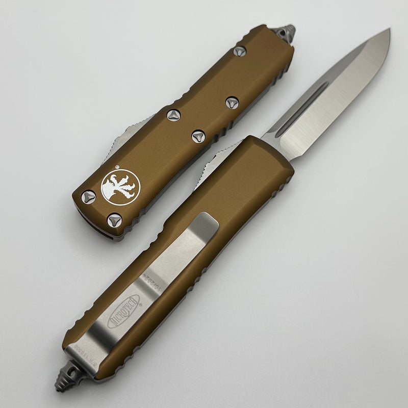 Microtech UTX-85 S/E Satin Standard & Tan Handle 231-4TA