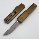 Microtech UTX-85 Gen IV w/ Tan Handle & Apocalyptic S/E Part Serrated M390MK 12314-11APTA