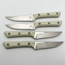 Microtech Steak 4 Piece Set Ivory G-10 Handle w/ Stonewash M390MK 3600-12SETIV
