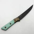 Microtech Boning Knife Caribbean Blue G-10/Ti Bolster Handle w/ DLC M390MK Signature Series 3100B-1DLCCAS