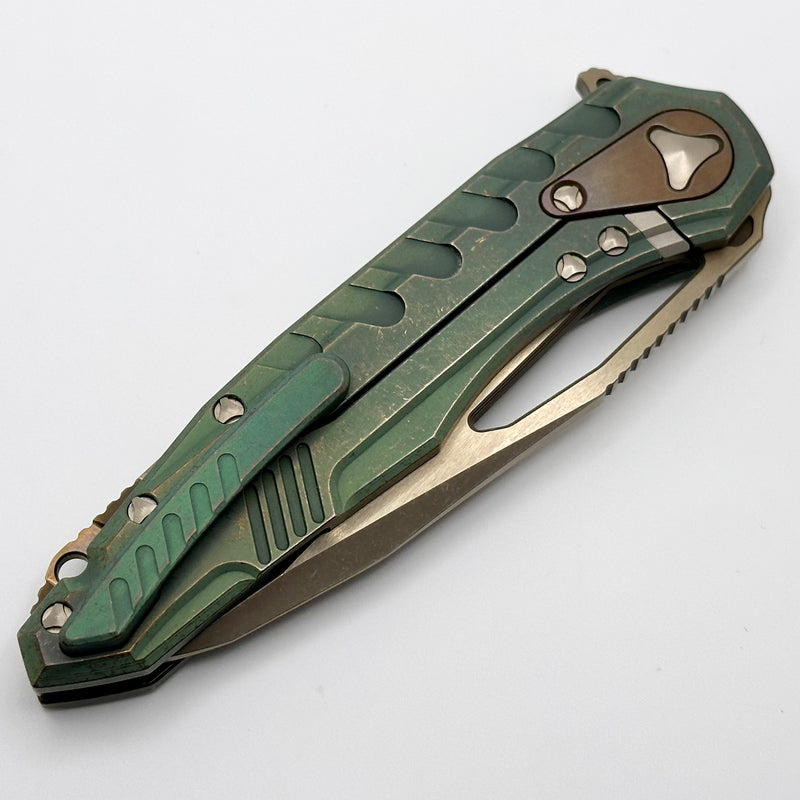 Marfione Custom Knives Sigil MK6 Antique Green & Bronzed Two-Tone Apocalyptic PRE OWNED S/N 013
