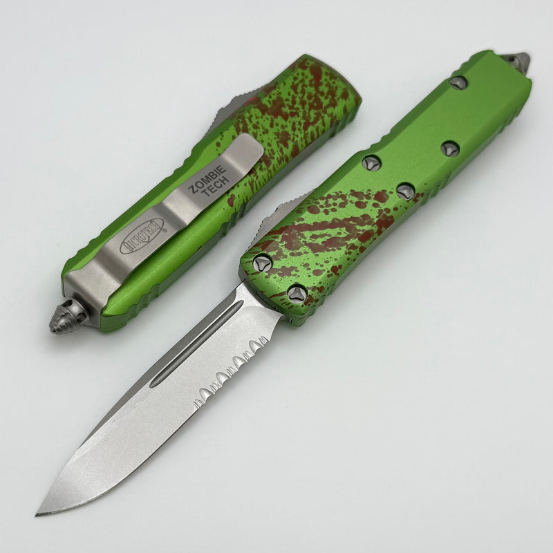 Microtech UTX-85 Zombie Tech S/E Part Serrated Stonewash Signature Ser