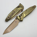 Microtech Socom Ram-Lok w/ Antique Gold Titanium Slab Handles & Bronze T/E M390MK 161RLS-13MS2