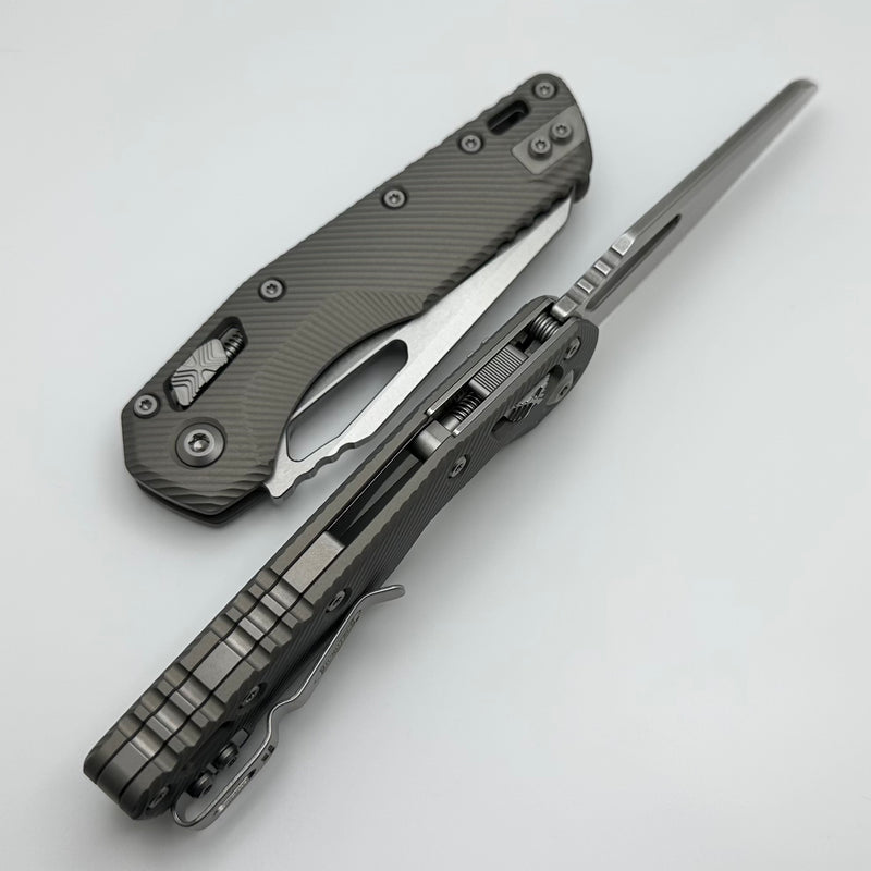 Microtech Knives MSI RAM LOK Fluted Natural Clear Stonewash Standard M390MK 210-10FLNC