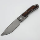 Uldanov Custom Knives Sierra w/ Milled Titanium/Ironwood Inlays & M398 Front Flipper
