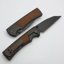 Chaves Knives Sangre 229 Dirty Steve w/ Natural Micarta Inlaid Titanium Handles & 3.6" Stonewash Gray 3V