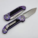 Microtech Marfione Select LUDT Gen III Purple Haze Textured Inlaid Titanium Handles w/ Purple Accents & Part Serrated Stonewash Tanto 1136-11MS11