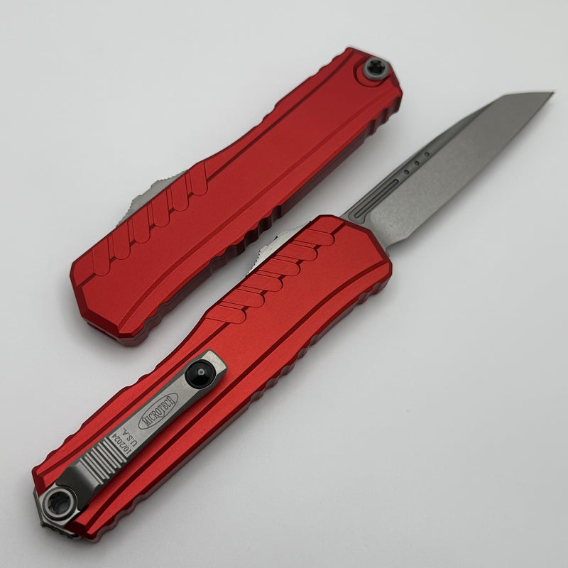 Microtech Cypher II S/E Stonewash Standard & Red Handle 1241-10RD