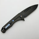 Medford Praetorian Swift FL Framelock w/ PVD Drop Point S45VN & Black Aluminum Handle w/ PVD Spring & Flamed Hardware/Clip